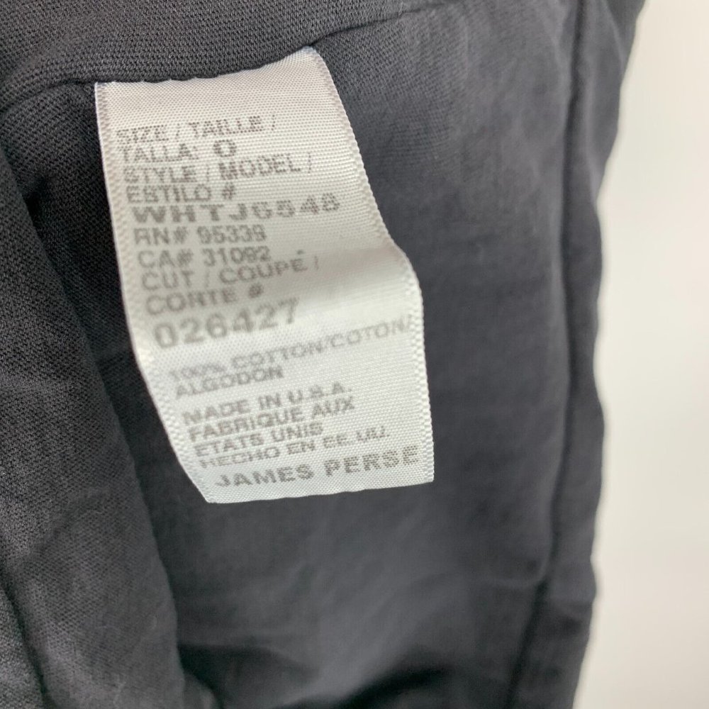 Standard James Perse Dress Black Ruched High Twist Jersey V Neck - Picture 7 of 10